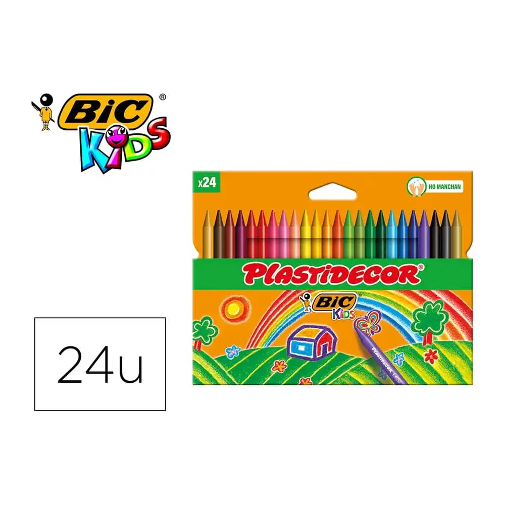 Plastidecor Lapices cera plastidecor caja de 24 colores surtidos