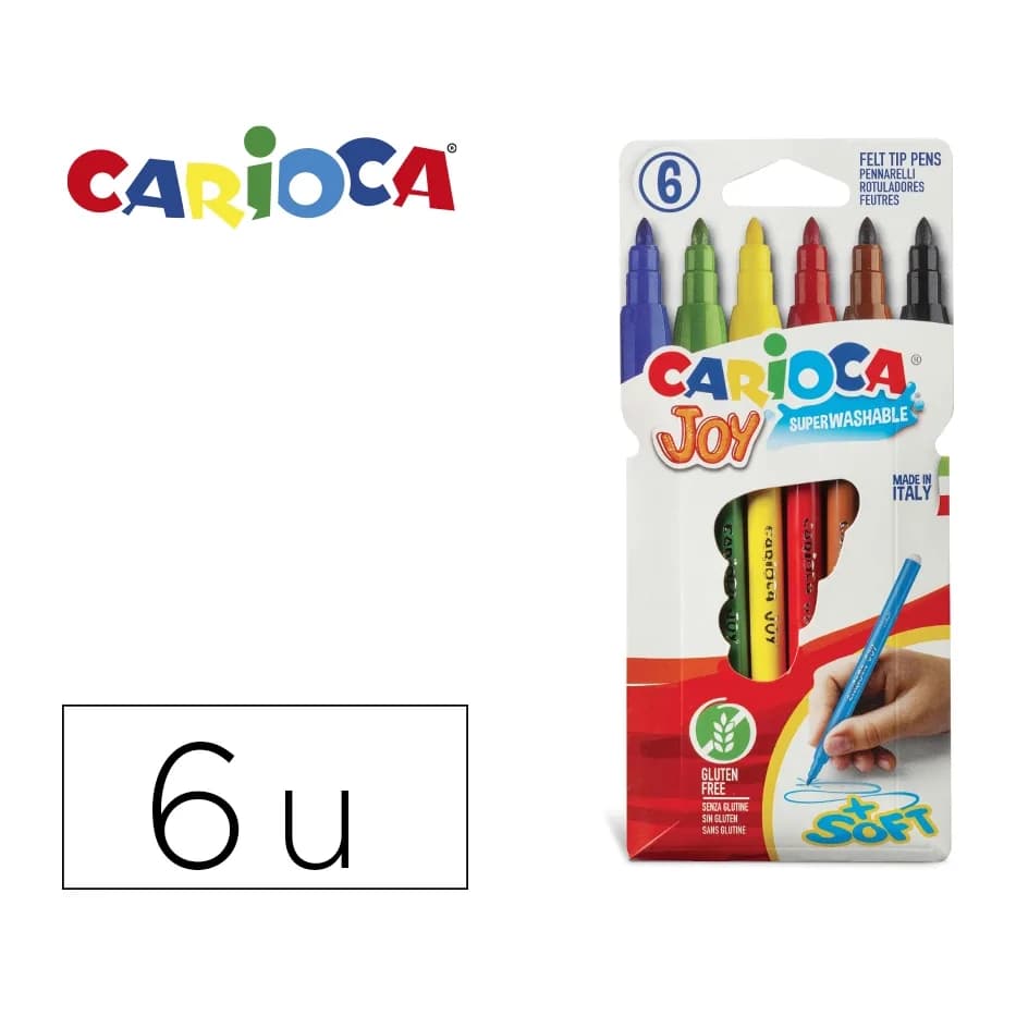 Carioca Rotulador carioca joy caja de 6 colores surtidos