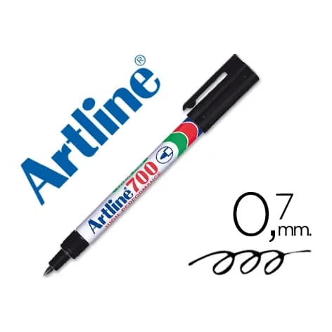 Artline Rotulador artline marcador permanente ek-700 negro punta redonda 0.7 mm papel metal y cristal