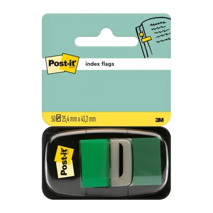 Post-it Banderitas separadoras 680-3 verde dispensador de 50 unidades