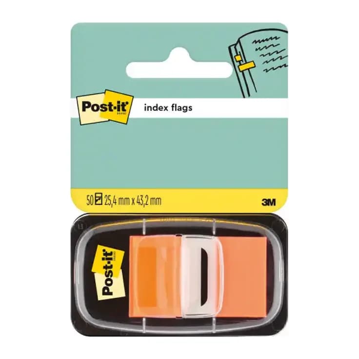 Post-it Banderitas separadoras 680-4 naranja dispensador de 50 unidades