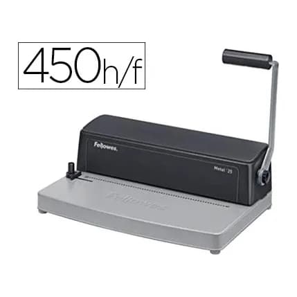 Fellowes Encuadernadora para espiral fellowes metal 25 perfora 10 hojas tamaño a4 encuaderna hasta 450 hojas paso 5:1