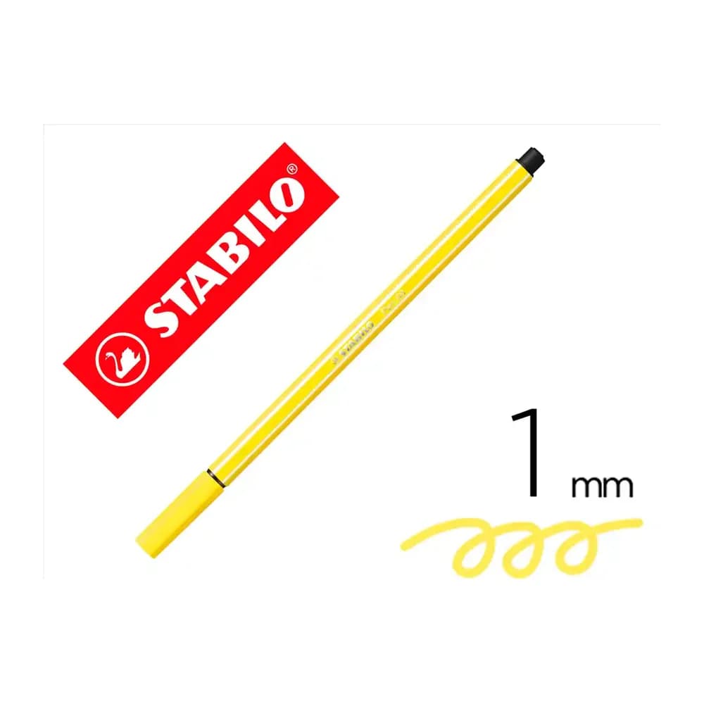 Rotulador stabilo acuarelable pen 68 amarillo limon punta gruesa 1mm