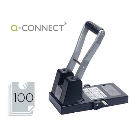 Q-connect Taladrador q-connect kf18766 negro 2 taladros abertura 10 mm capacidad 100 hojas