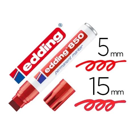 Edding Rotulador edding marcador permanente 850 rojo punta biselada 5-15 mm recargable