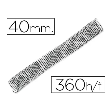 Q-connect Espiral metalico q-connect 64 5:1 40mm 1,2mm caja de 25 unidades