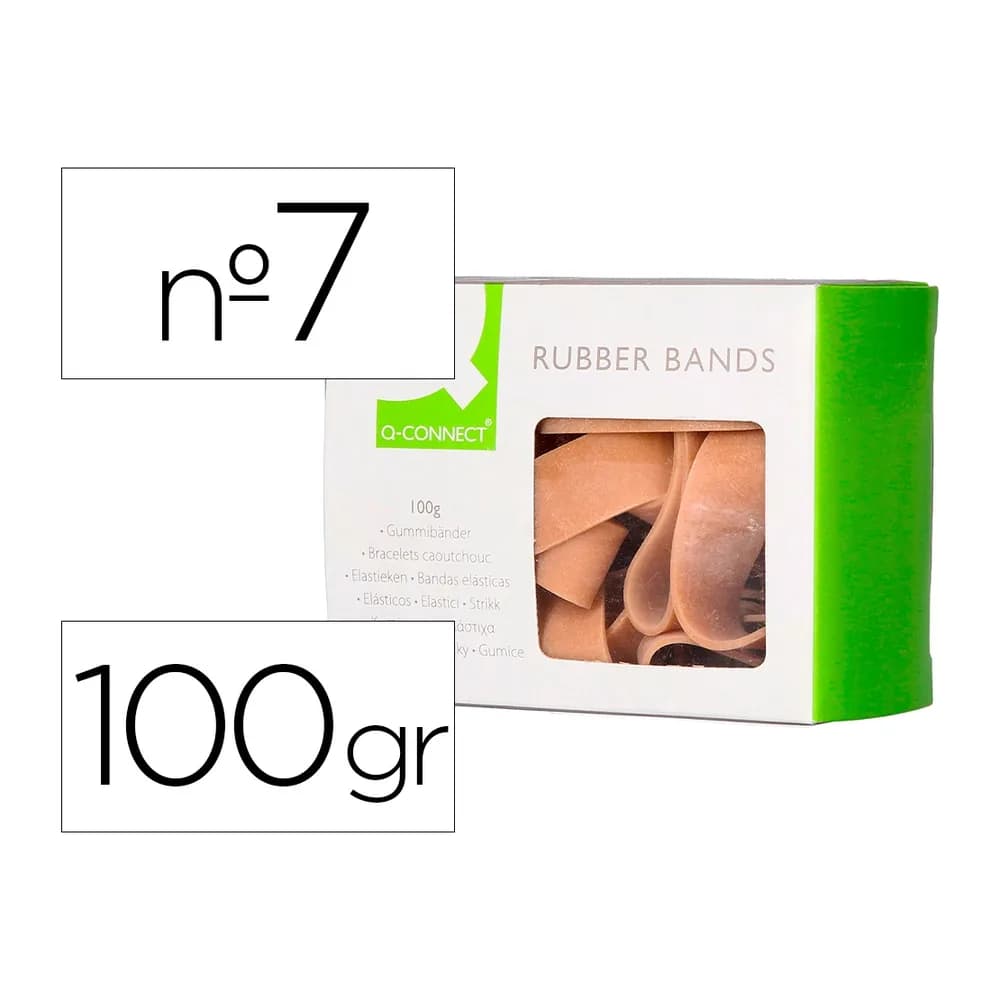 Q-connect Bandas elasticas q-connect 100 gr 70x5 mm numero 7
