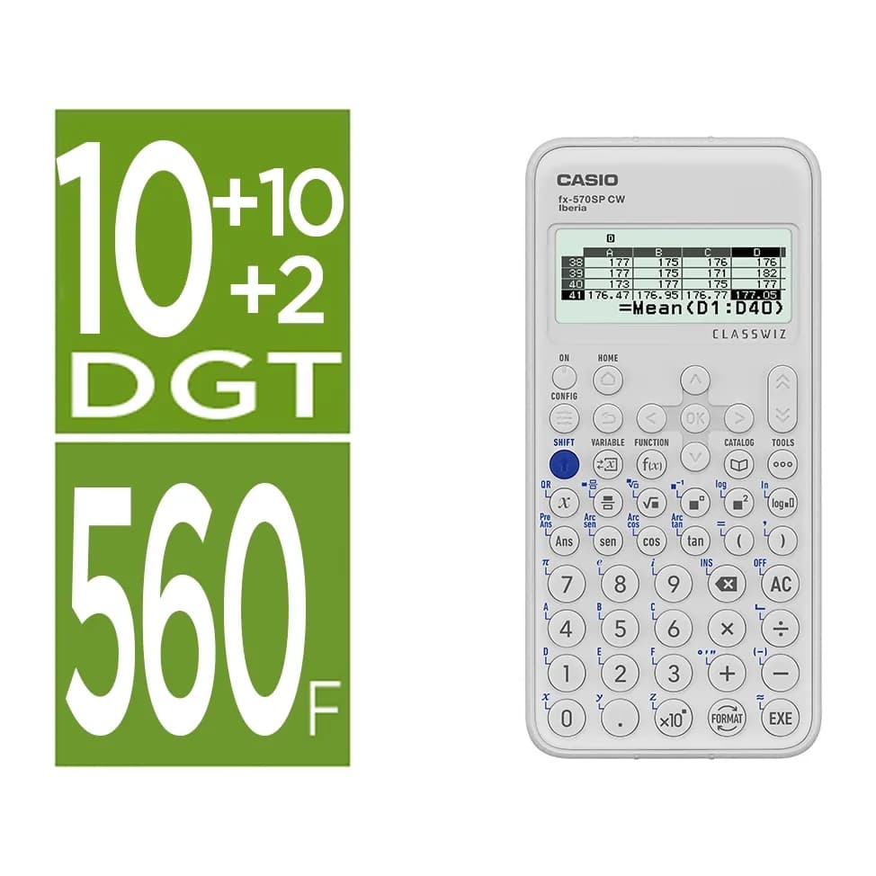 Casio Calculadora casio fx-570sp classwiz iberia cientifica 560funciones 9 memorias 10+2 digitos 5 idiomas con tapa
