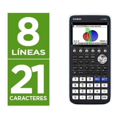 Casio Calculadora casio fx-cg50 cientifica grafica 8 lineas 21 caracteres pantalla color 3d memoria 16 mb conexion usb