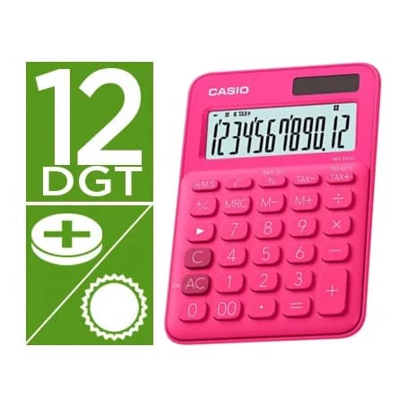 Casio Calculadora casio ms-20uc-rd sobremesa 12 digitos tax +/- color fucsia