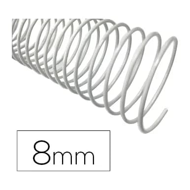 Q-connect Espiral metalico q-connect blanco 64 5:1 8 mm 1mm caja de 200 unidades