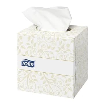 Tork Pañuelos faciales tork extrasuaves 2 capas 20,9x20 cm caja cubo de 100 unidades