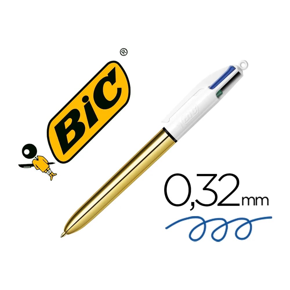 Bic Boligrafo bic cuatro colores shine oro punta de 1 mm