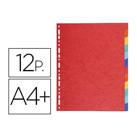 Exacompta Separador exacompta cartulina brillo juego de 12 separadores din a4+ multitaladro