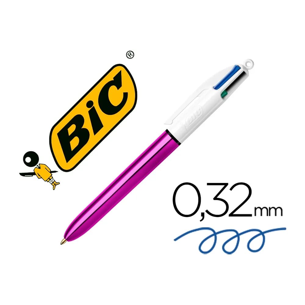 Bic Boligrafo bic cuatro colores shine morado punta de 1 mm