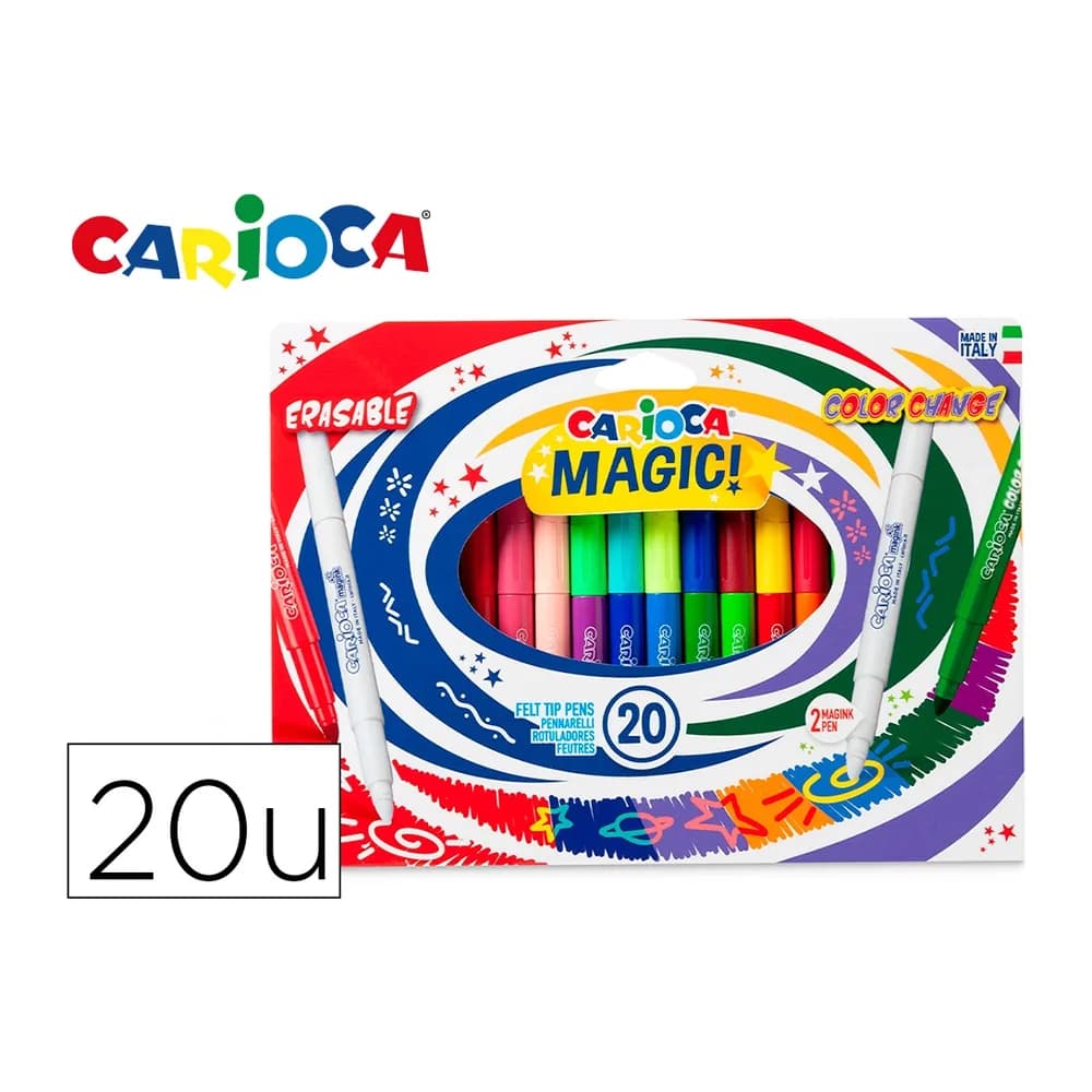 Carioca Rotulador carioca magic borrable caja de 20 unidades colores surtidos