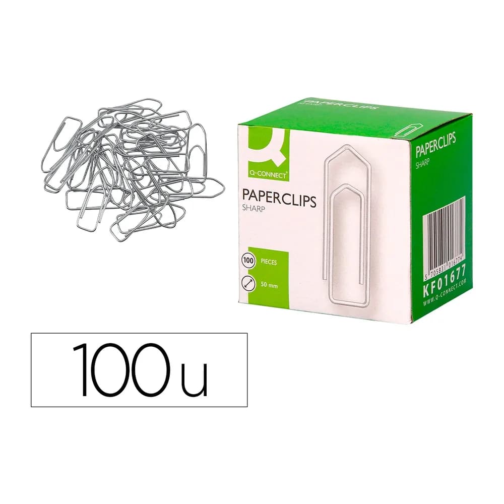 Q-connect Clips niquelados q-connect nº4 50 mm caja de 100 unidades