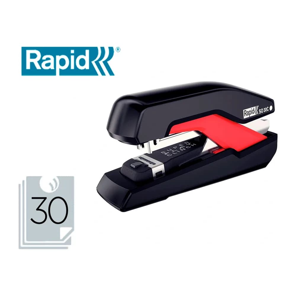 Rapid Grapadora rapid so30c plastico negro/rojo capacidad 30 hojas usa grapas omnipress 30