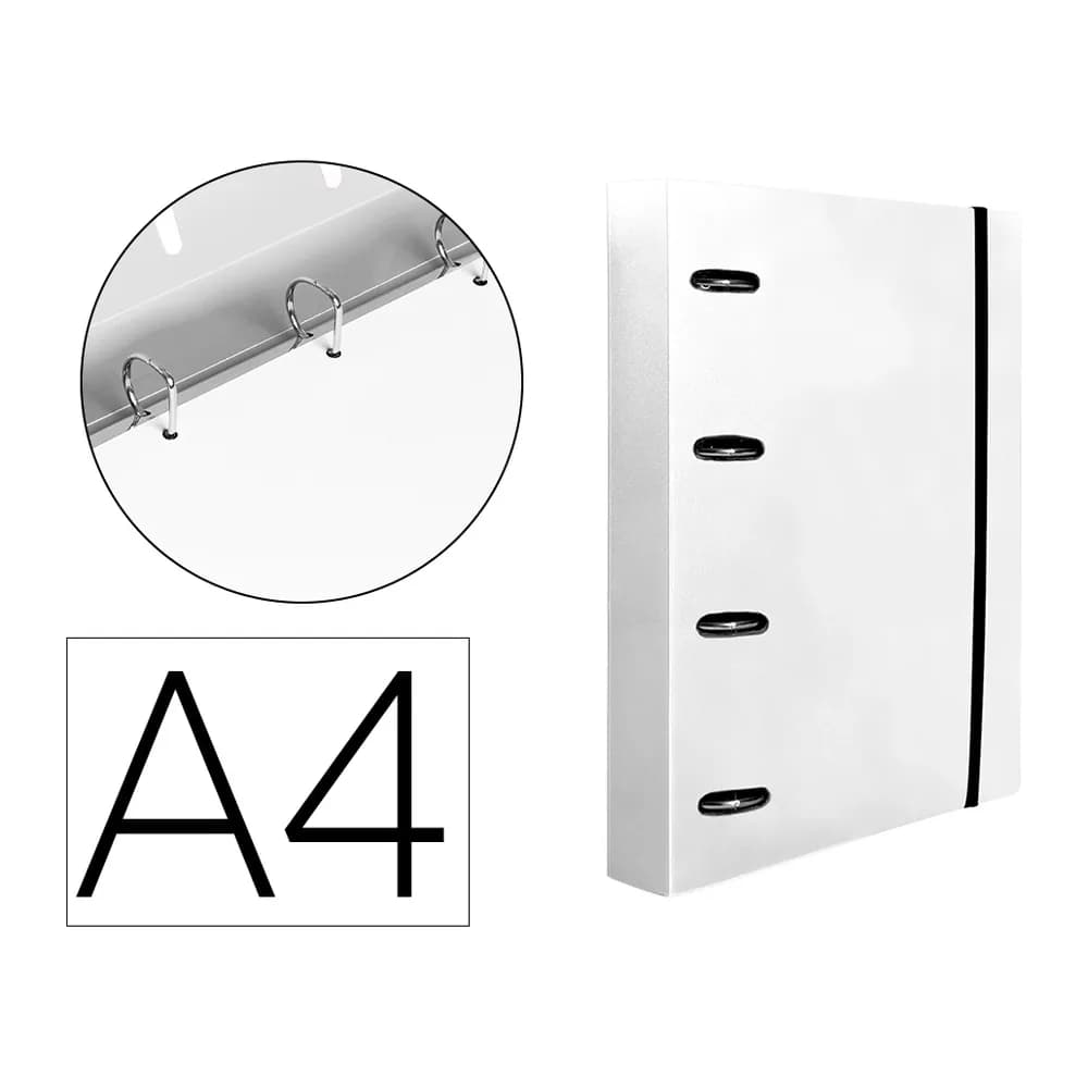 Liderpapel Carpeta con recambio liderpapel a4 cuadro 5mm 100 hojas 80g polipropileno 4 anillas mixtas 25mm