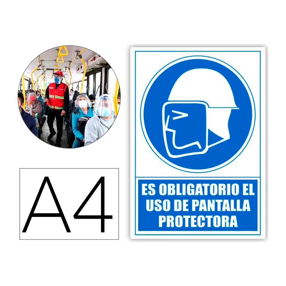 Archivo 2000 Pictograma archivo 2000 obligatorio uso de pantalla protectora pvc color azul 210x297 mm