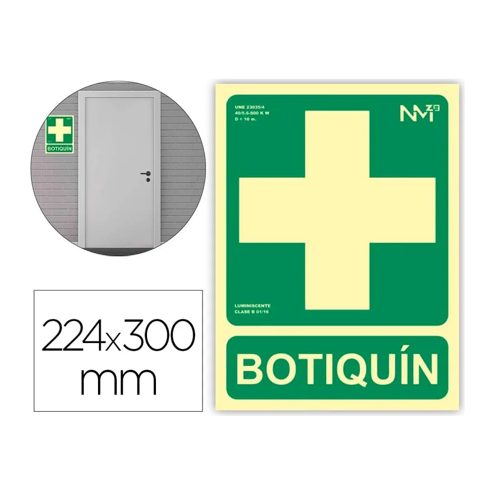 Archivo 2000 Pictograma archivo 2000 botiquin pvc verde luminiscente 224x300 mm