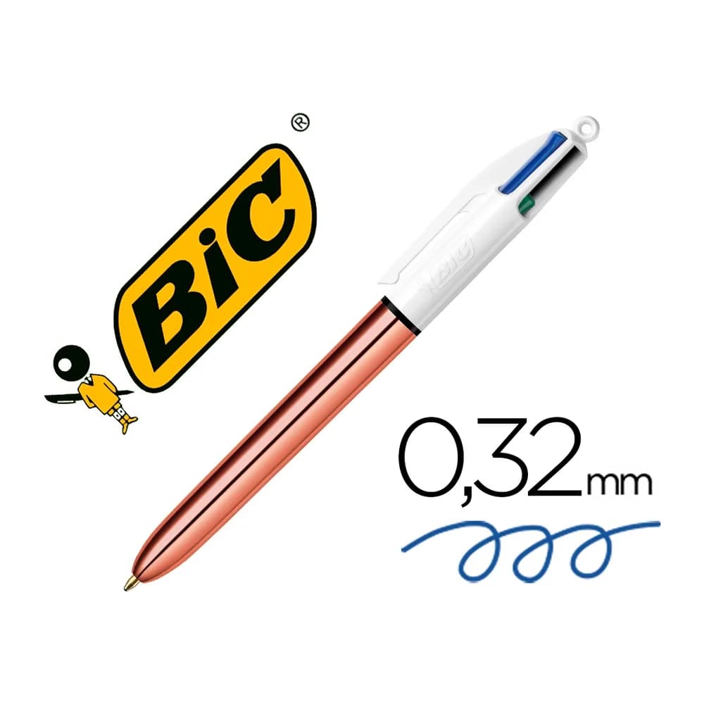 Bic Boligrafo bic cuatro colores shine oro rosa punta de 1 mm