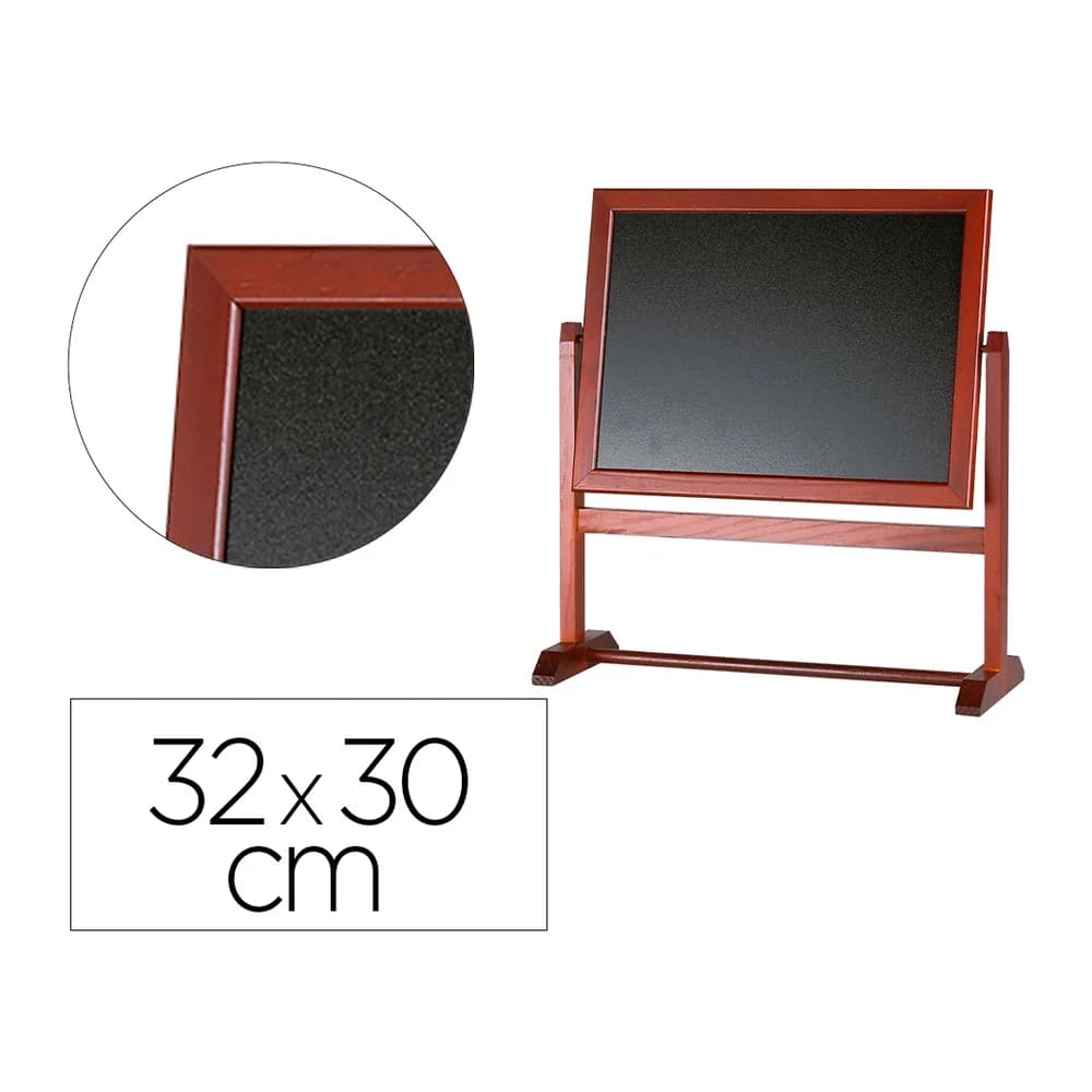 Liderpapel Pizarra marron liderpapel para hosteleria doble cara volteable con superficie para rotuladores 32x30 cm