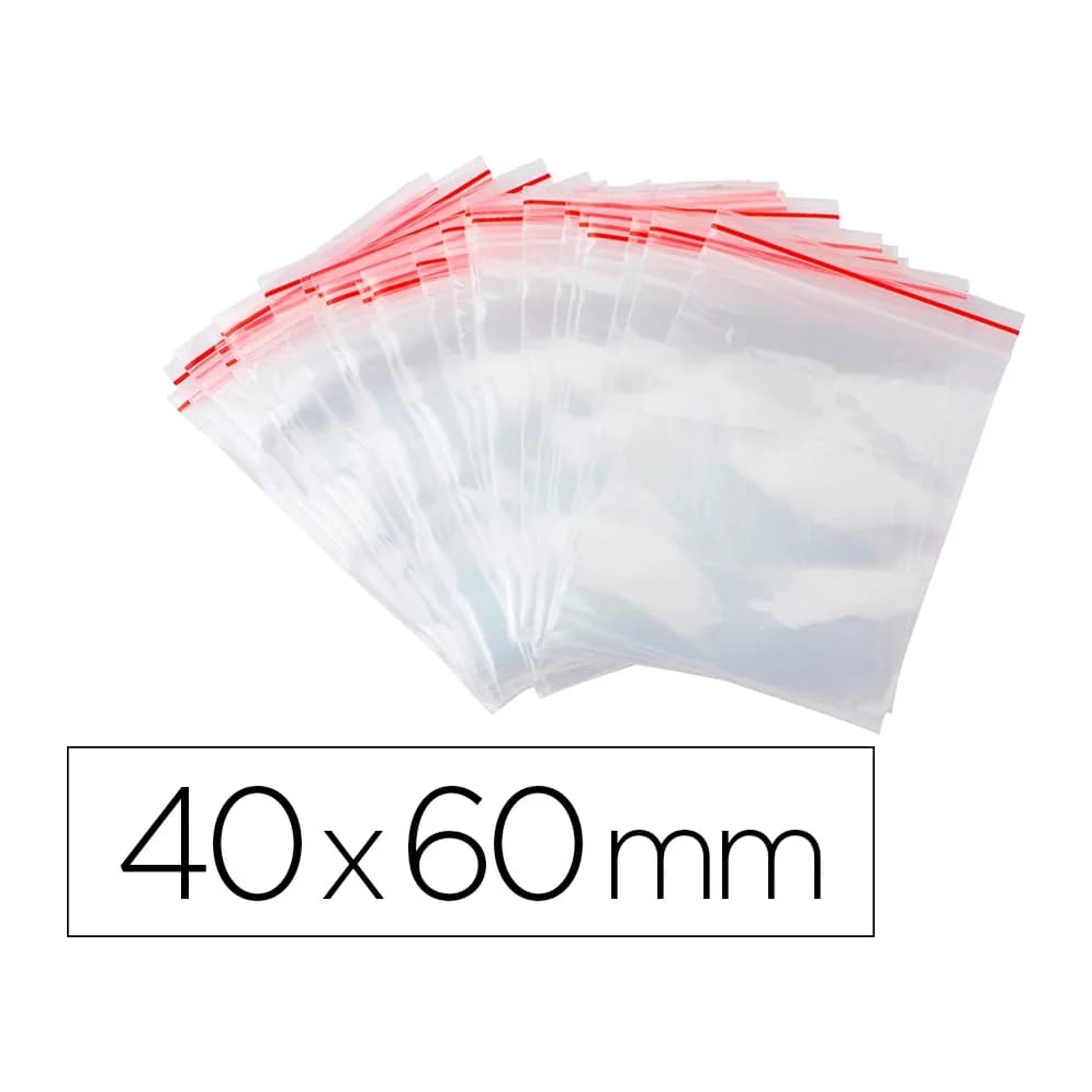 Q-connect Bolsa plastico autocierre q-connect 40x60 mm paquete de 100 unidades