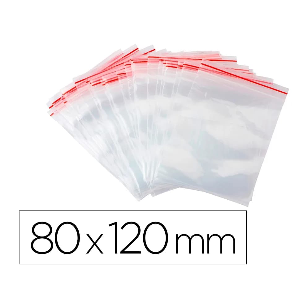 Q-connect Bolsa plastico autocierre q-connect 80x120 mm paquete de 100 unidades