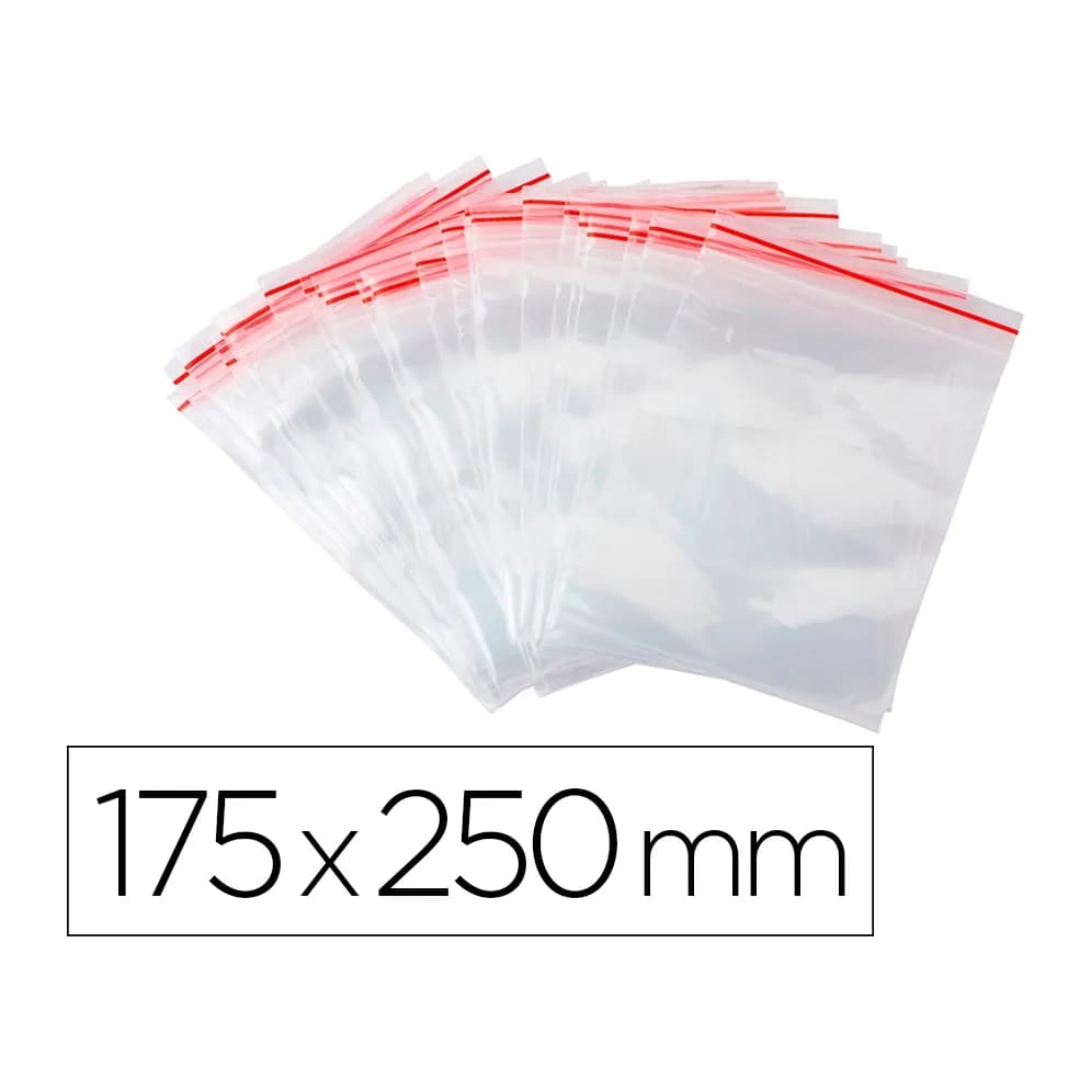 Q-connect Bolsa plastico autocierre q-connect 175x250 mm paquete de 100 unidades