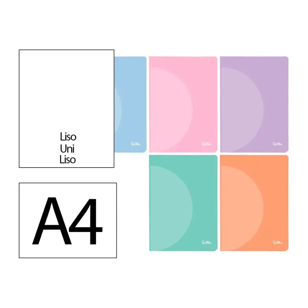 Liderpapel Libreta liderpapel 360 tapa de plastico a4 48 hojas 90gr liso sin margen colores pastel surtidos