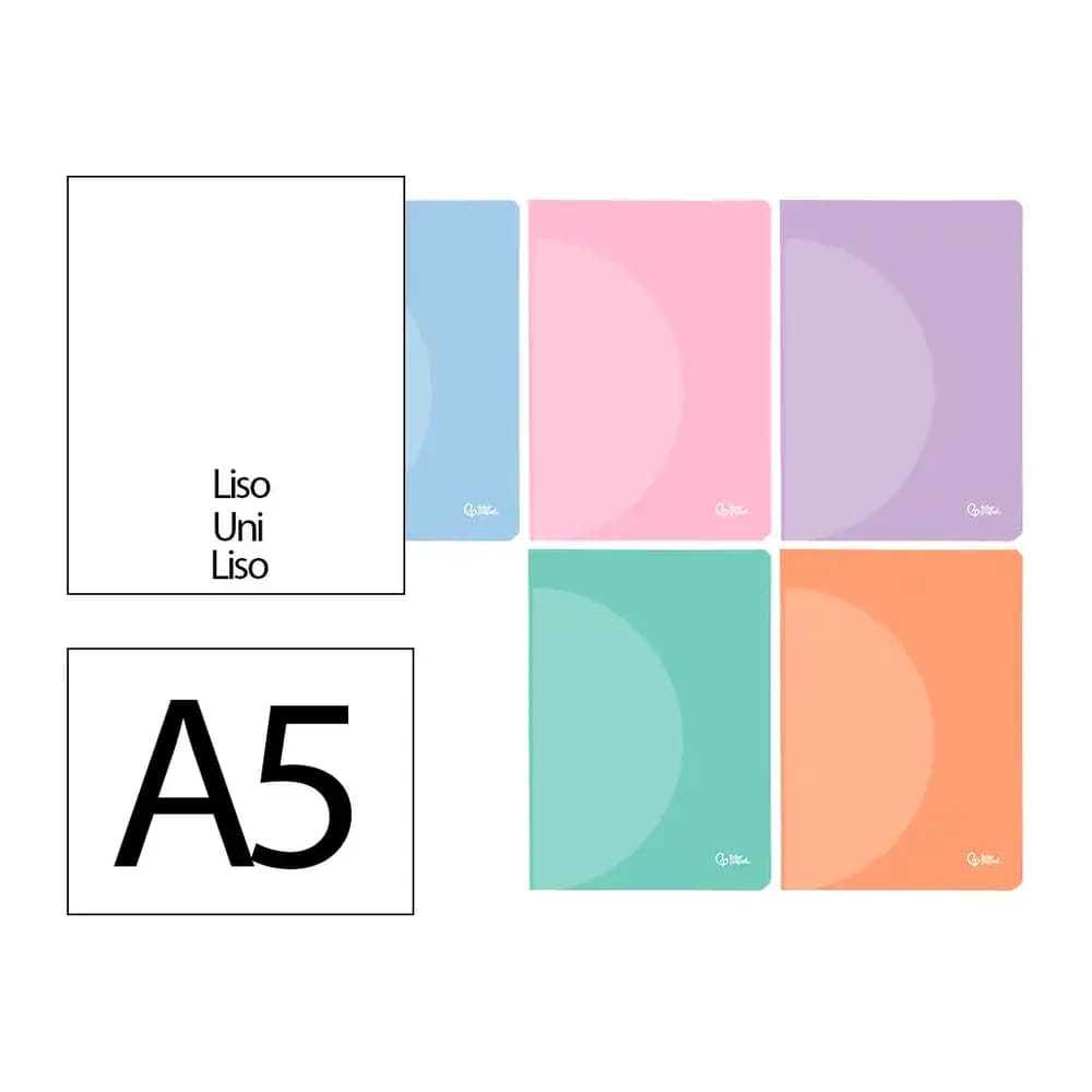Liderpapel Libreta liderpapel 360 tapa de plastico a5 48 hojas 90gr liso sin margen colores pastel surtidos