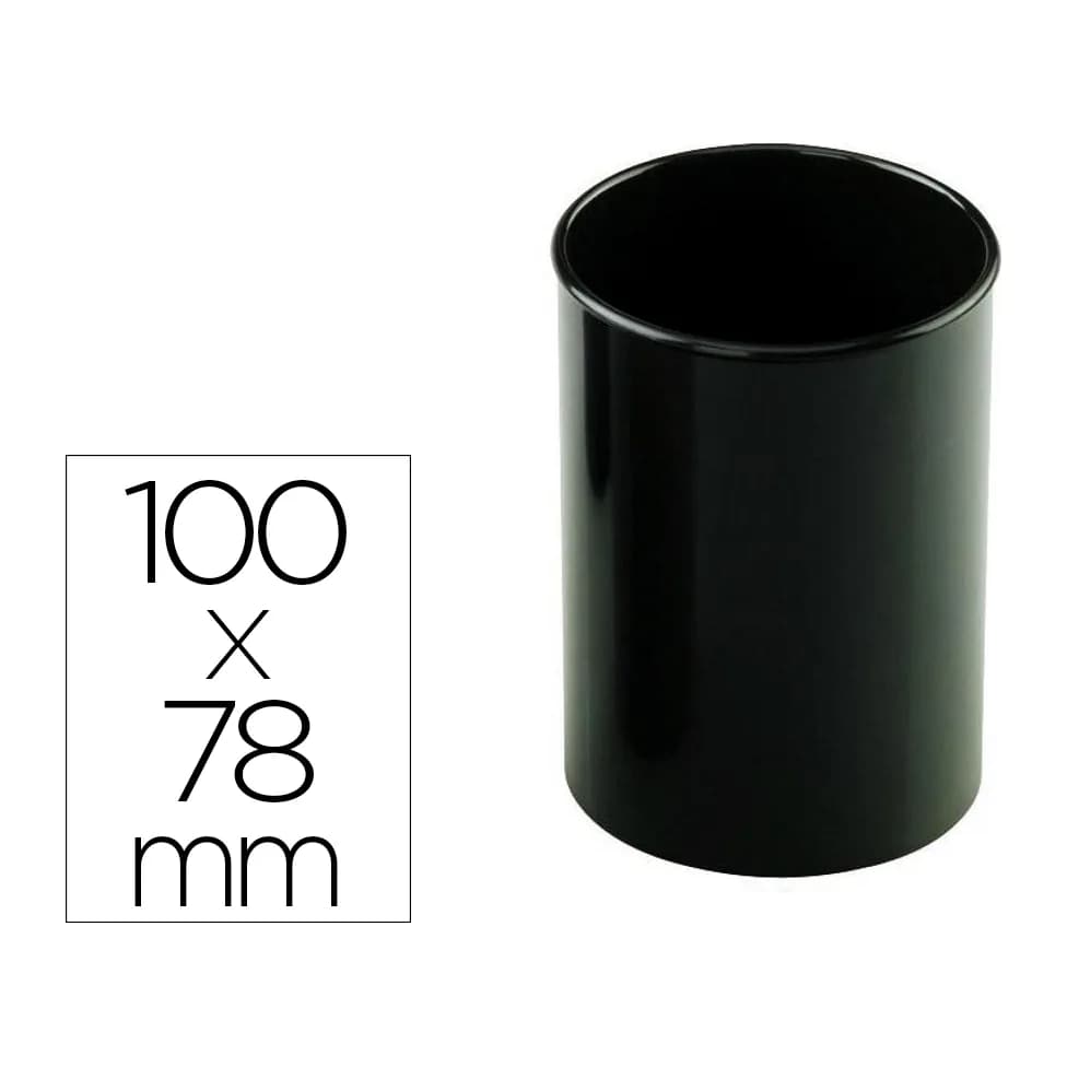 Faibo Cubilete portalapices faibo negro opaco plastico reciclado diametro 78 mm alto 100 mm alto