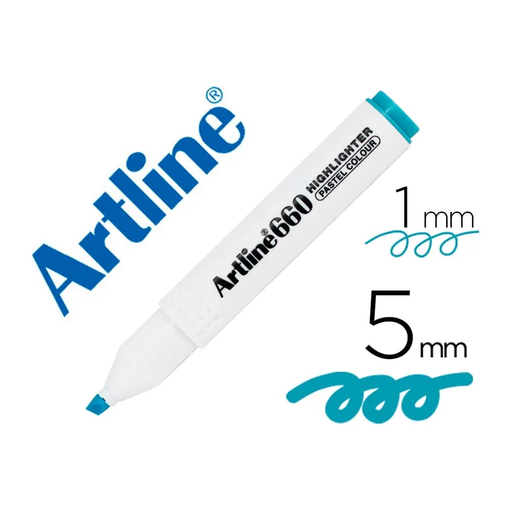 Artline Rotulador artline fluorescente ek-660 azul pastel punta biselada