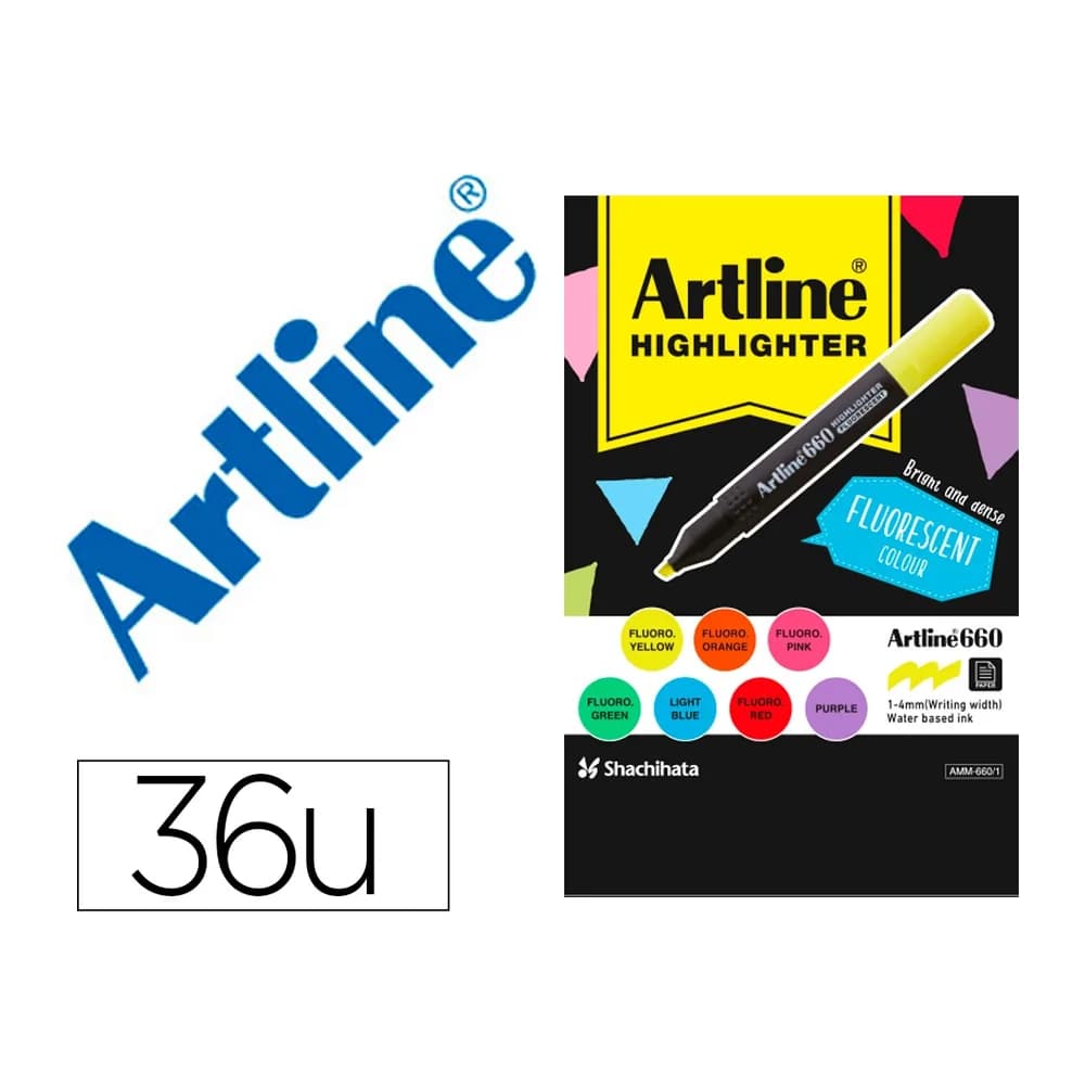 Expositor rotuladores Artline fluorescentes EK-660, 36 unidades