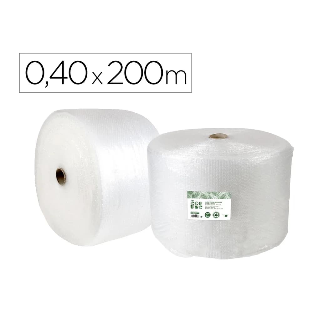 Liderpapel Plastico burbuja liderpapel ecouse 0.40x200m 30% de plastico reciclado