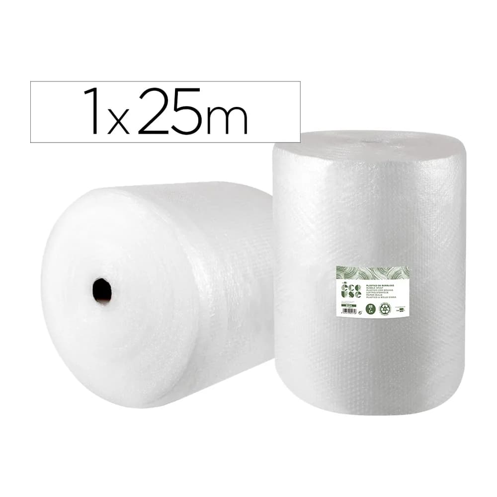 Liderpapel Plastico burbuja liderpapel ecouse 1x25m 30% de plastico reciclado