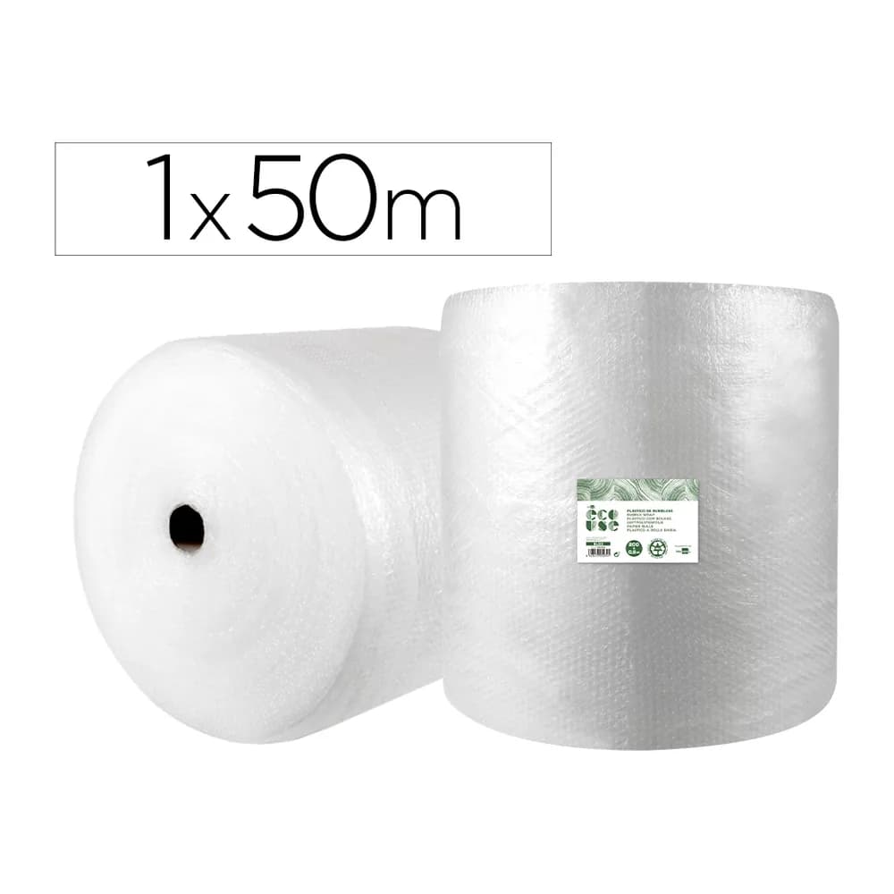 Liderpapel Plastico burbuja liderpapel ecouse 1x50m 30% de plastico reciclado