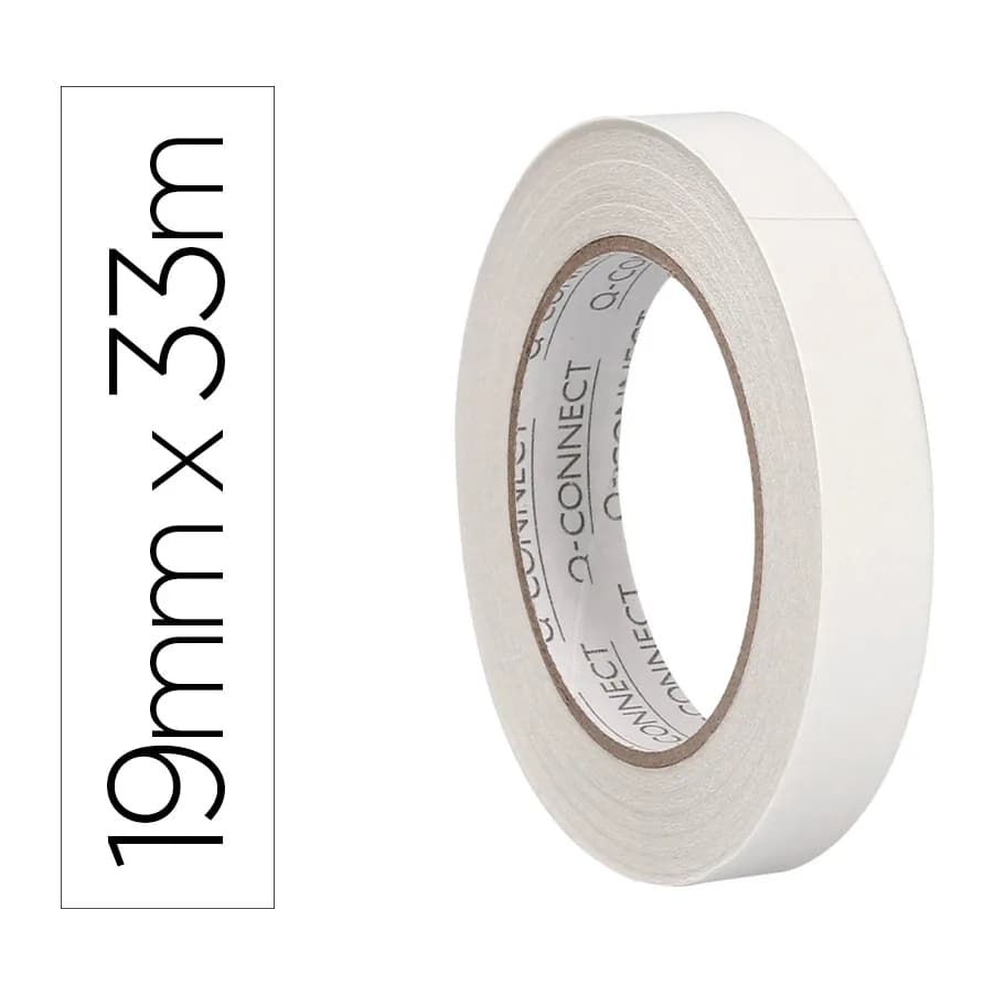 Q-connect Cinta adhesiva q-connect doble cara 33 mt x 19 mm