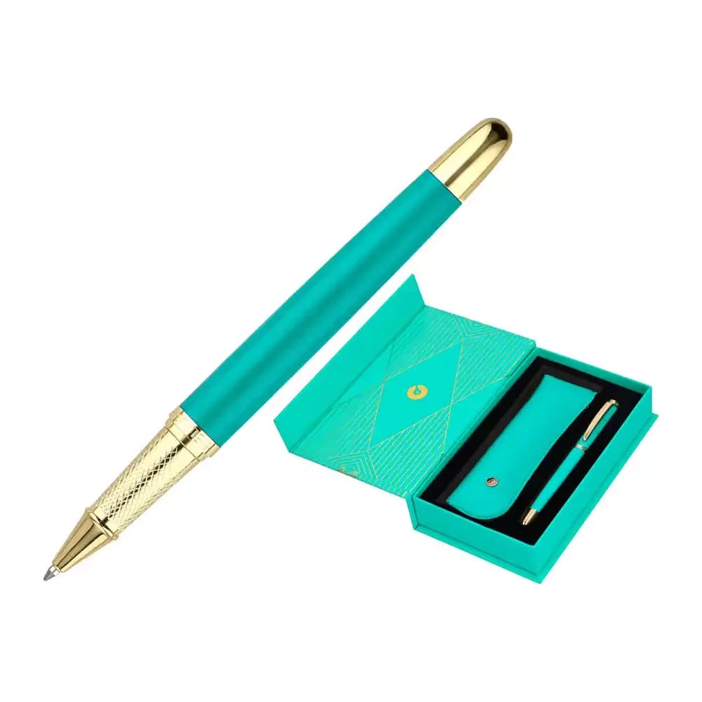 Belius Boligrafo y estuche belius soiree color art deco y dorado tinta azul caja de diseño