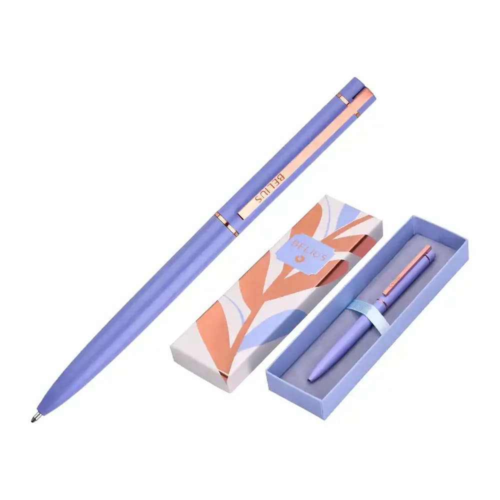 Belius Boligrafo belius rose aluminio color lavanda/oro rosa tinta azul caja de diseño