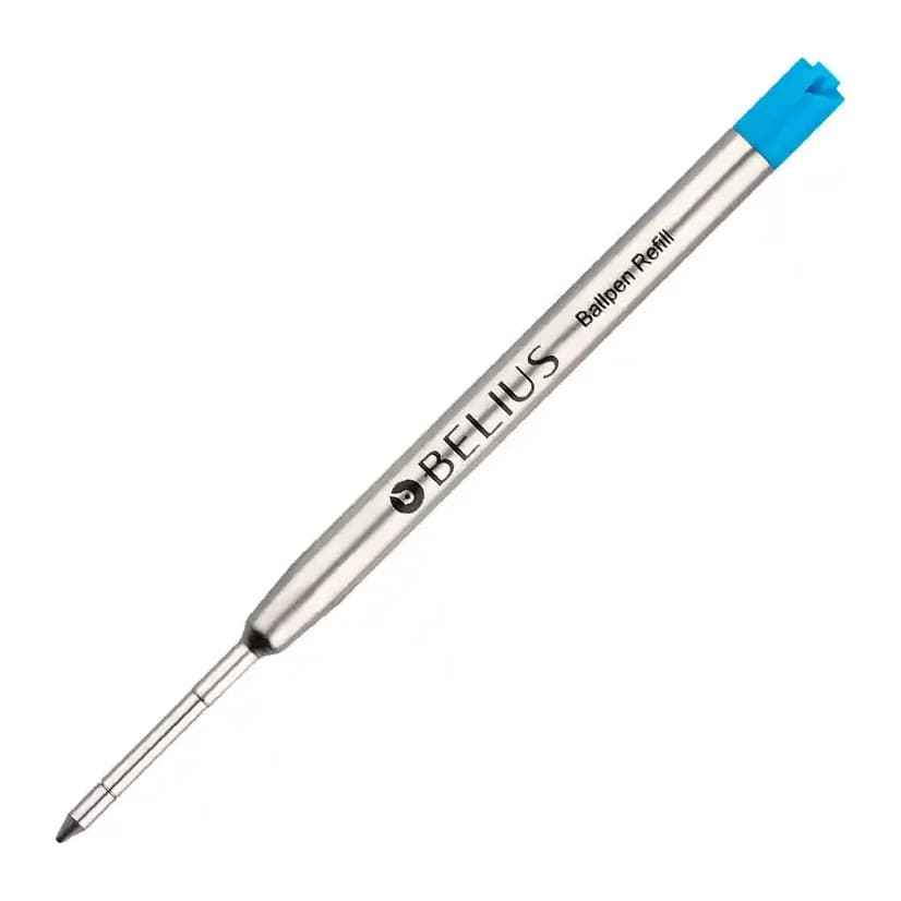 Recambio de bolígrafo Belius de punta media de 0,8 mm, caja de 3 unidades – Azul