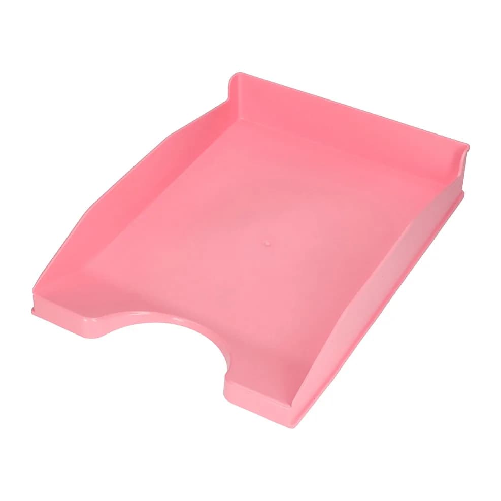 Q-connect Bandeja sobremesa plastico q-connect rosa pastel opaco 240x70x340 mm