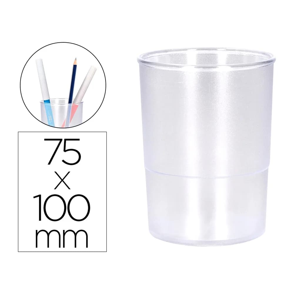Q-connect Cubilete portalapices q-connect plastico diametro 75 mm alto 100 mm
