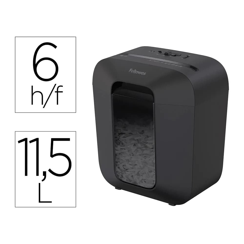 Fellowes Destructora de documentos fellowes lx25 capacidad 6h seguridad p4 grapas clips y tarjetas papelera 11,5 l