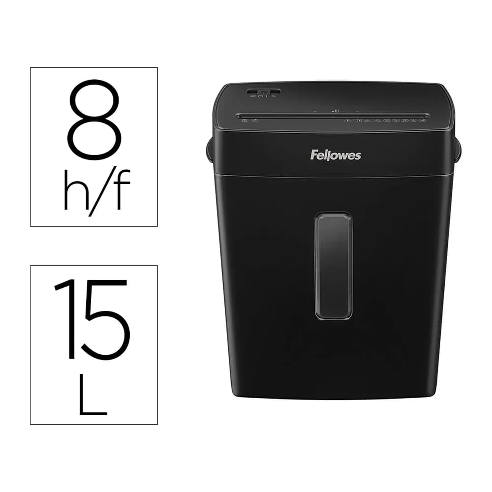 Fellowes Destructora de documentos fellowes p-42c capacidad 8h seguridad p4 grapas y tarjetas papelera 15 l
