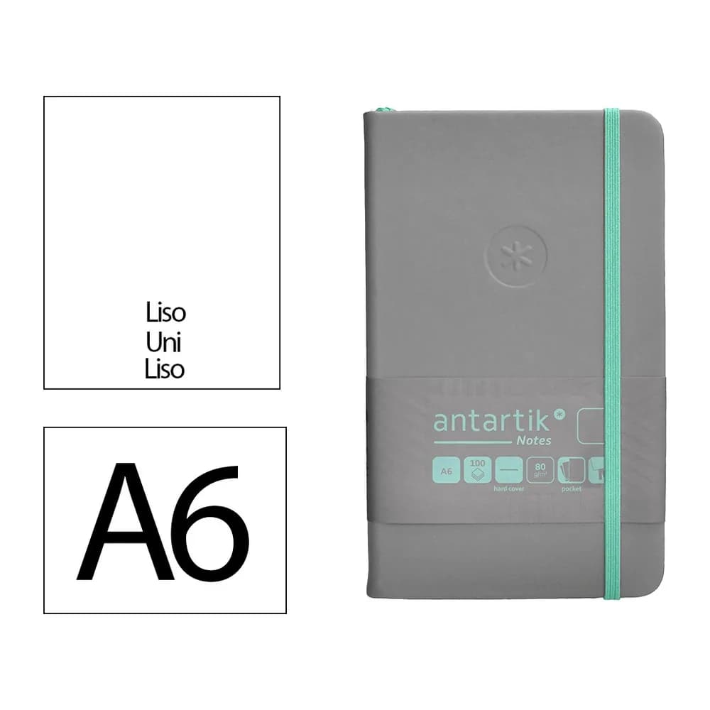 Antartik Cuaderno con gomilla antartik notes tapa dura a6 hojas lisas y 100 hojas 80 gr fsc