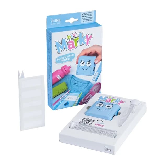 Colop Sello marcador de ropa marky infantil incluye tinta kit de etiquetas y cinta termoadhesiva