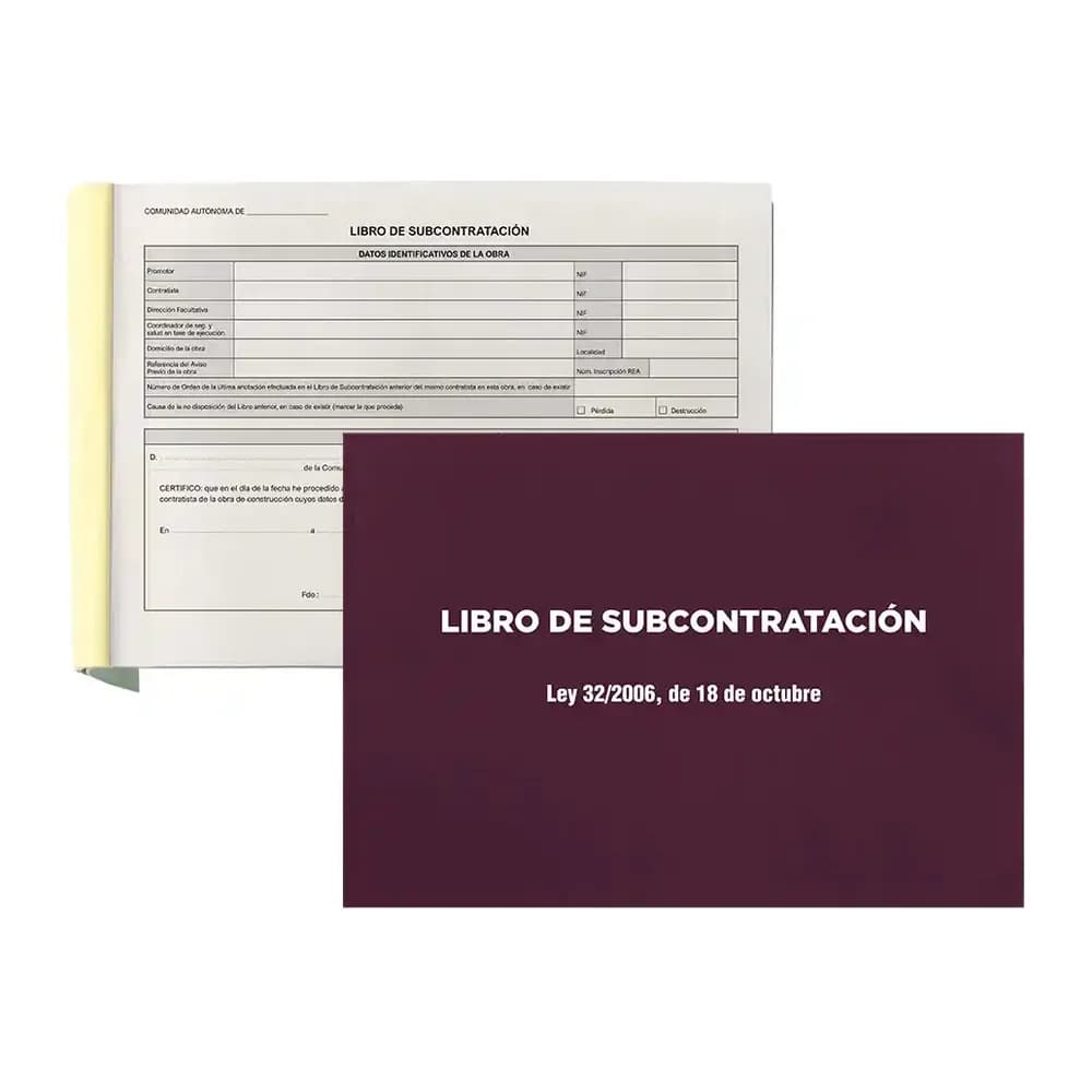 Liderpapel Libro liderpapel subcontratacion folio juego de 10 hojas autocopiativas