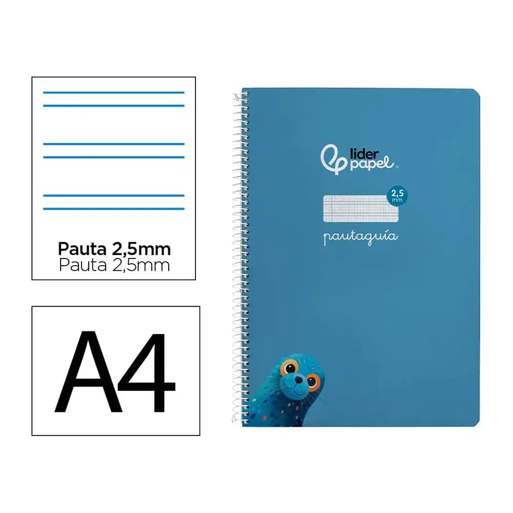 Liderpapel Cuaderno espiral liderpapel a4 pautaguia tapa blanda 80h 75gr cuadro pautado 2,5mm